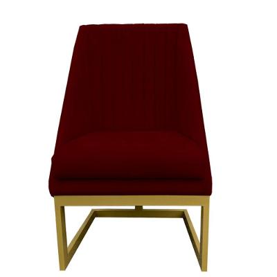 Cadeira Para Sala De Jantar Ana Base De Ferro Suede Marsala D'classe Decor