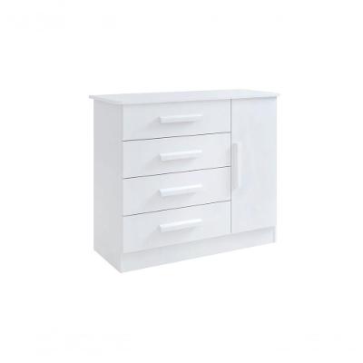 Cômoda Firenze 4 Gavetas 1 Porta C-sapateira - D' Doro Branco