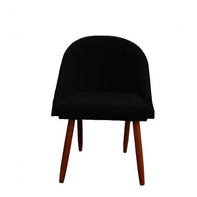 Cadeira Poltrona Arredondada Suede Preto D'classe Decor