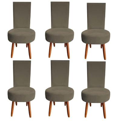 Kit 06 Cadeiras De Jantar Lisboa Sued Marrom Rato D'classe Decor