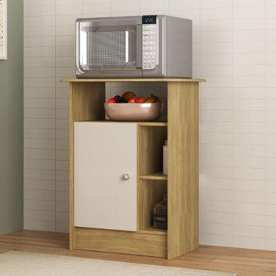 Balcão Multiuso Gramado 1 Porta Wood Com Off White Atualle