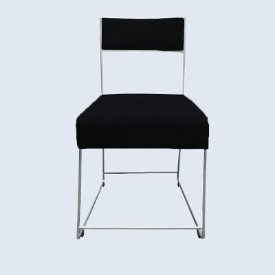 Cadeira Atena Base De Ferro Maciço Prata Suede Preto D'classe Decor