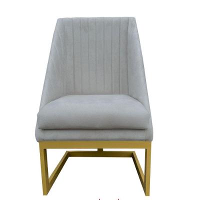 Cadeira Para Sala De Jantar Ana Base De Ferro Maciço Suede Bege D'classe Decor