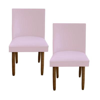 Kit 02 Cadeiras Para Sala De Jantar Tóquio Pés Palito Suede Rosa Bebê D'classe Decor