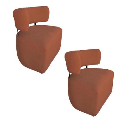 Kit 02 Poltronas Organicas Bouclê Terracota D'classe Decor