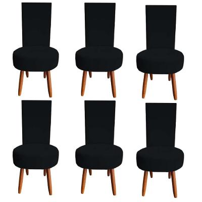 Kit 06 Cadeiras De Jantar Lisboa Sued Preto D'classe Decor