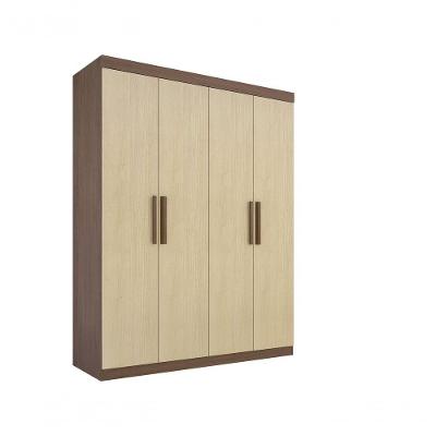 Guarda Roupa 4 Portas 3 Gavetas Com Pés Colibri Plus - D' Doro Castanho-linho