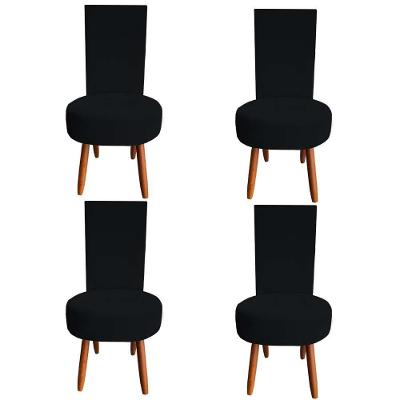 Kit 04 Cadeiras De Jantar Lisboa Sued Preto D'classe Decor
