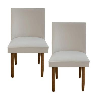 Kit 02 Cadeiras Para Sala De Jantar Tóquio Pés Palito Suede Bege D'classe Decor