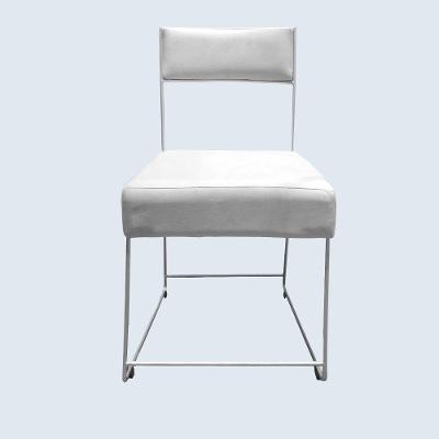 Cadeira Atena Base De Ferro Maciço Prata Suede Bege D'classe Decor