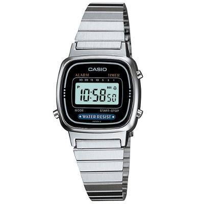 Relógio Casio Vintage Feminino Digital Prateado La670wa-1df