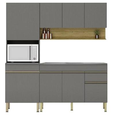 Armário De Cozinha 4 Peças Balcão 150cm Com Pia Lina19 K02 Gris-freijó - Mpozenato