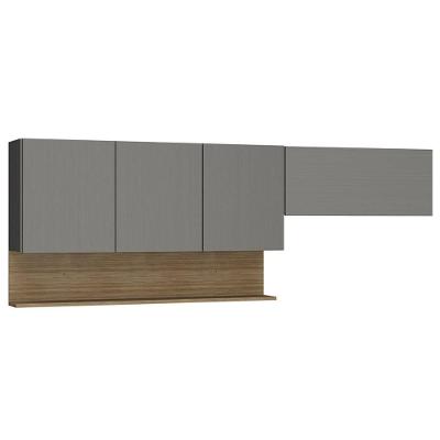 Armário De Cozinha 150cm Com Aéreo 70cm Lina K02 Gris-freijó - Mpozenato