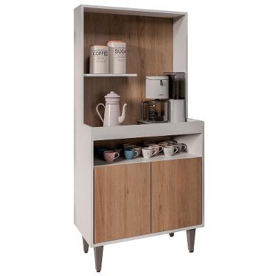 Armário De Cozinha 2 Portas Cantinho Do Café 70cm Bella Z34 Branco-freijó - Mpozenato