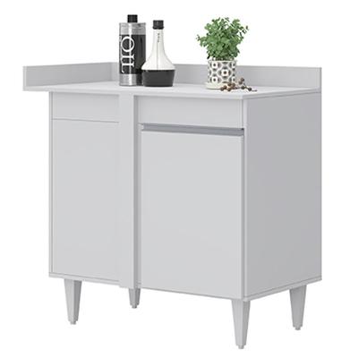 Balcão De Canto Reto Com Tampo 1 Porta Denver Branco - Lumil