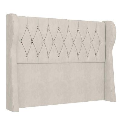 Cabeceira Casal Queen Cama Box 160cm Malva I02 Veludo Bege - Mpozenato