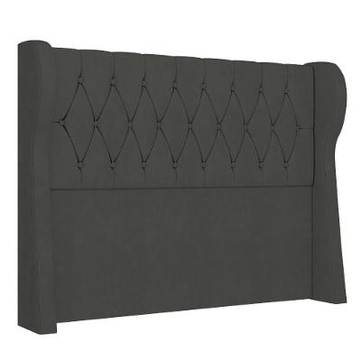 Cabeceira Casal Cama Box 140cm Malva I02 Veludo Chumbo - Mpozenato