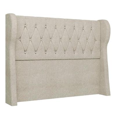 Cabeceira Casal King Cama Box 195cm Malva I02 Bouclê Bege - Mpozenato
