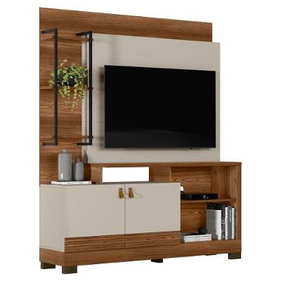 Estante Painel Para Tv 50 Pol 160cm Pilar L06 Freijó-off White - Mpozenato
