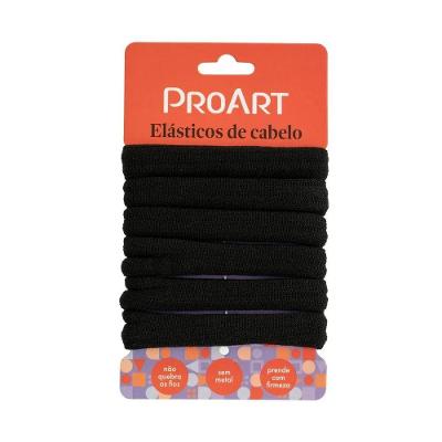 Elásticos De Cabelo 6 Unidades Proart Sem Metal, Não Marcam Os Fios, Perfeitos Para Penteados Preto