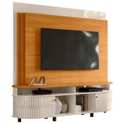 Estante Painel De Tv 65 Pol 183cm Ramona Z10 Off-cinamomo - Mpozenato