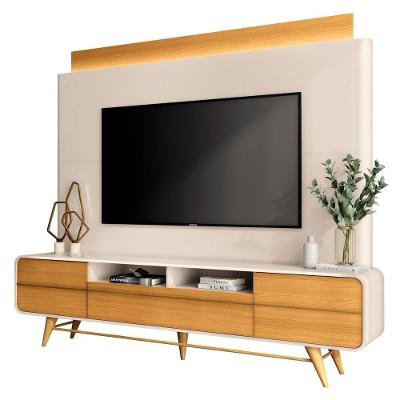 Estante Painel De Tv 85 Pol 220cm évora H01 Off-cinamomo - Mpozenato