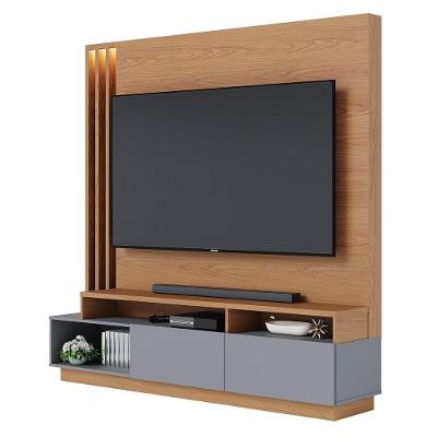 Estante Home Theater Para Tv 75 Pol. Com Led 180cm Maitê C05 Freijó-cinza Fosco - Mpozenato