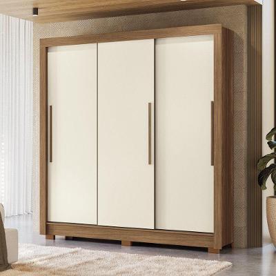 Guarda-roupa Casal 204cm 3 Portas 9 Gavetas Arnaut Estilo Mm Jatoba/areia