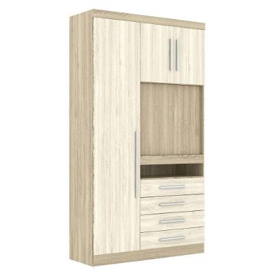 Guarda Roupa Modulado 3 Portas Com Painel Para Tv 194 Master Avelã Rústico-ártico Rústico - Eucamóveis