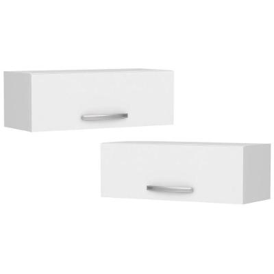 Kit 2 Armários Aéreos De Cozinha Para Geladeira 70cm 1 Porta Veneza - Lumil Móveis Branco