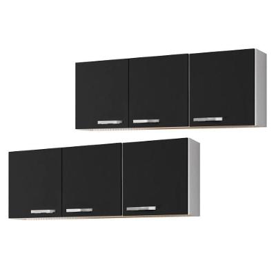 Kit 2 Armários Aéreos De Cozinha Parma 3 Portas 150cm - Lumil Móveis Branco