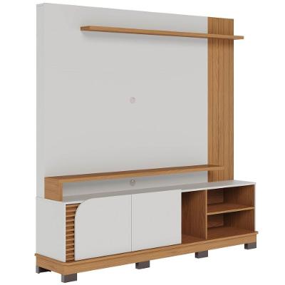 Estante Painel Para Tv 75 Pol Madrid C05 Off White Matte-freijó - Mpozenato