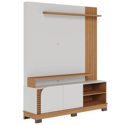 Estante Painel Para Tv 65 Pol Madrid C05 Off White Matte-freijó - Mpozenato