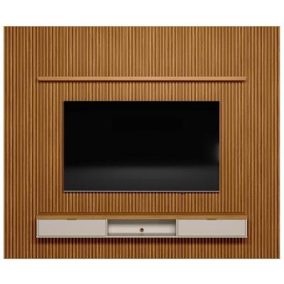 Painel Ripado Para Tv 75 Pol. Com Bancada 297cm Prime Plus L06 Nature-off White - Mpozenato