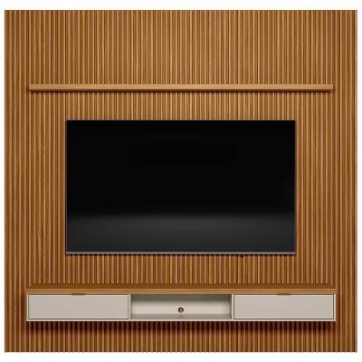 Painel Ripado Para Tv 75 Pol. Com Bancada 258cm Prime Plus L06 Nature-off White - Mpozenato