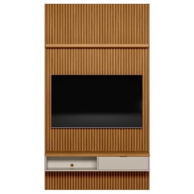 Painel Ripado Para Tv 60 Pol. Com Bancada 141cm Prime Plus L06 Nature-off White - Mpozenato