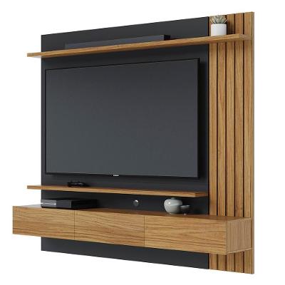 Painel Home Suspenso Para Tv 70 Pol. 180cm Buriti C05 Noce Milano-preto Fosco - Mpozenato
