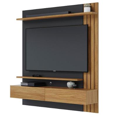 Painel Home Suspenso Para Tv 65 Pol. 150cm Buriti C05 Noce Milano-preto Fosco - Mpozenato