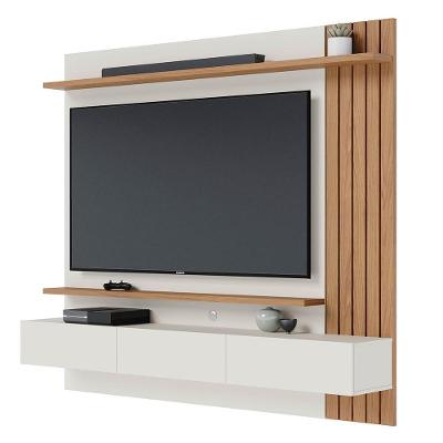 Painel Home Suspenso Para Tv 70 Pol. 180cm Buriti C05 Off White Matte-freijó - Mpozenato