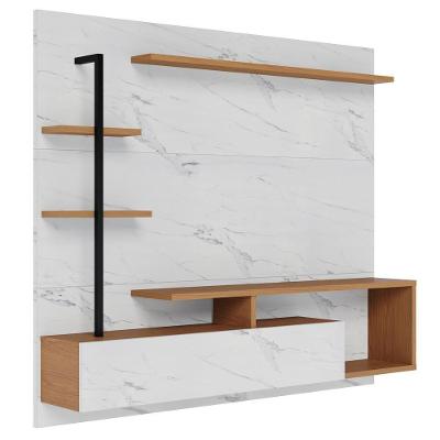 Painel Para Tv 58 Pol Com Bancada Goiás C05 Calacatta-freijó-branco Neve - Mpozenato