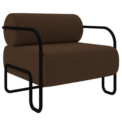 Poltrona Decorativa Para Sala Industrial Kira K04 Veludo Marrom - Mpozenato