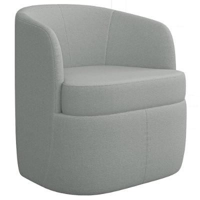 Poltrona Giratória Decorativa Para Sala Dandara K04 Bouclê Cinza Claro - Mpozenato
