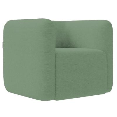 Poltrona Para Sala De Estar Decorativa Quadrada Maggie K04 Bouclê Verde - Mpozenato