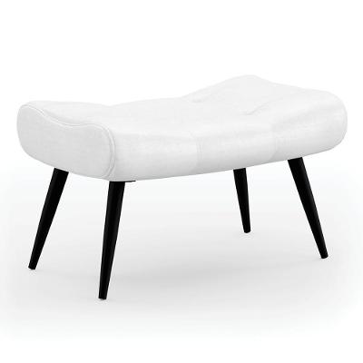 Puff Decorativo Para Sala De Estar Pés Palito Lord Facto Dunas Branco - Ibiza