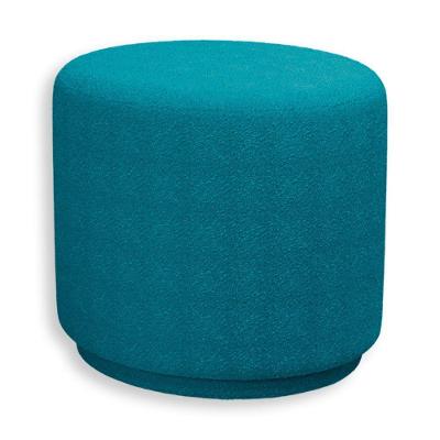 Puff Orgânico Beatriz Boucle Elegante Luxuoso Redondo - 7 Decor Azul Turquesa