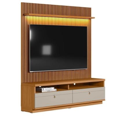 Rack Com Painel Ripado Para Tv 75 Pol. 180cm Golden L06 Nature-off White - Mpozenato