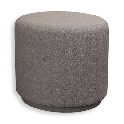 Puff Orgânico Beatriz Boucle Elegante Luxuoso Redondo - 7 Decor Cinza Claro