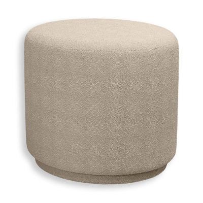 Puff Orgânico Beatriz Boucle Elegante Luxuoso Redondo - 7 Decor Bege