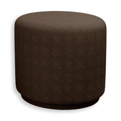 Puff Orgânico Beatriz Boucle Elegante Luxuoso Redondo - 7 Decor Marrom