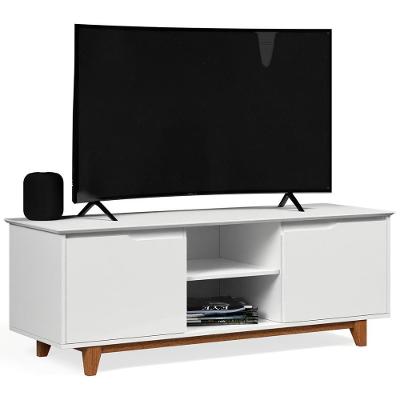 Rack Para Sala Bancada De Tv 55 Pol 139cm Flow Branco - Ej Móveis